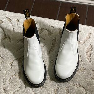 Dr. Martens White and Black Chelsea Boots